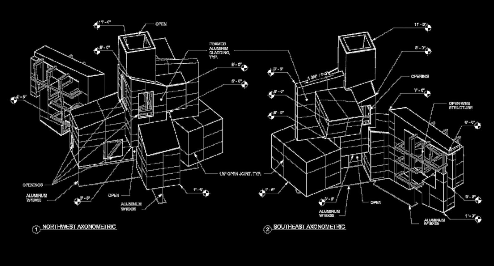 Ziggurat construction axonometrics